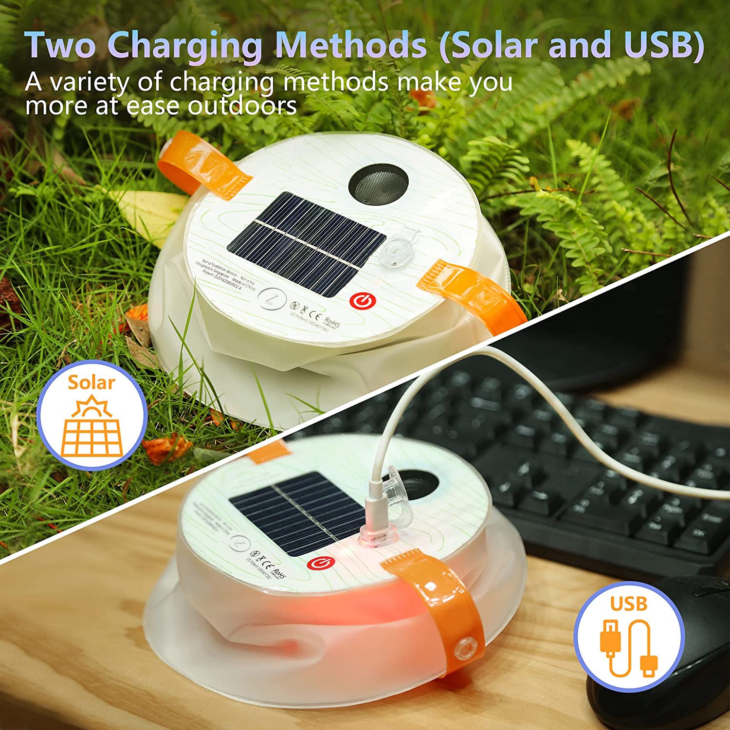 ZTARX V11-ST-R02: Solar&USB Powered Wireless Speaker RGBW LED Lantern