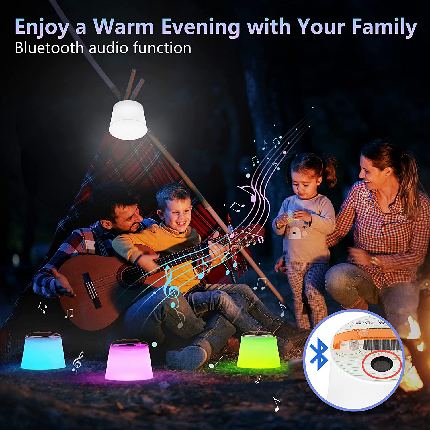 ZTARX V11-ST-R02: Solar&USB Powered Wireless Speaker RGBW LED Lantern