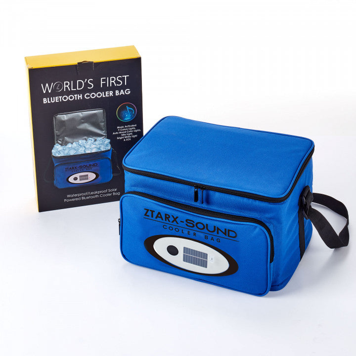 ZTARX S20-PO1-R02 Waterproof Solar&USB Charging Cooler Bag with Bluetooth Speaker & LED Lights & Power Bank (Blue) - S20-PO1-R02