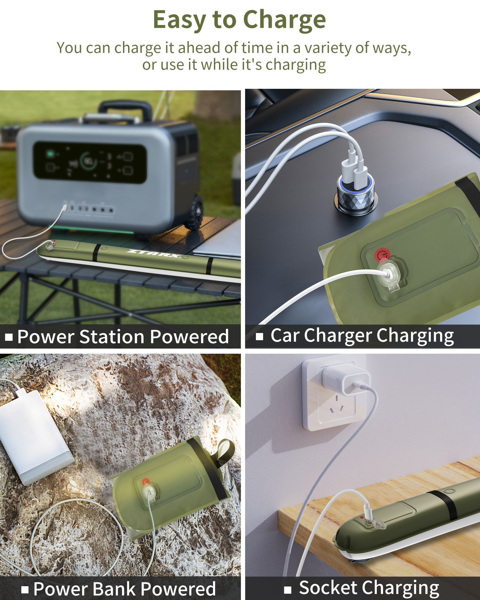 Ztarx Tube-B2.0 Inflatable LED Camping Light: USB Charging, Stepless Dimming, and Waterproof Design