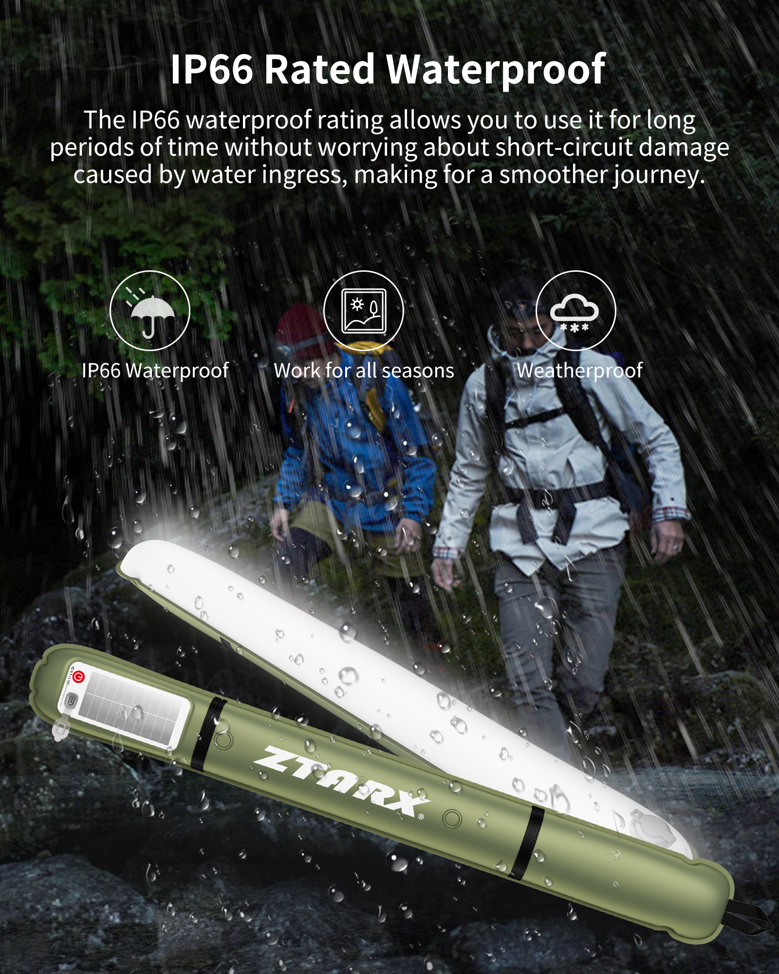 ZTARX Tube-S2.0 Solar & USB Charging Inflatable LED Tube: Versatile Lighting for Outdoor Adventures