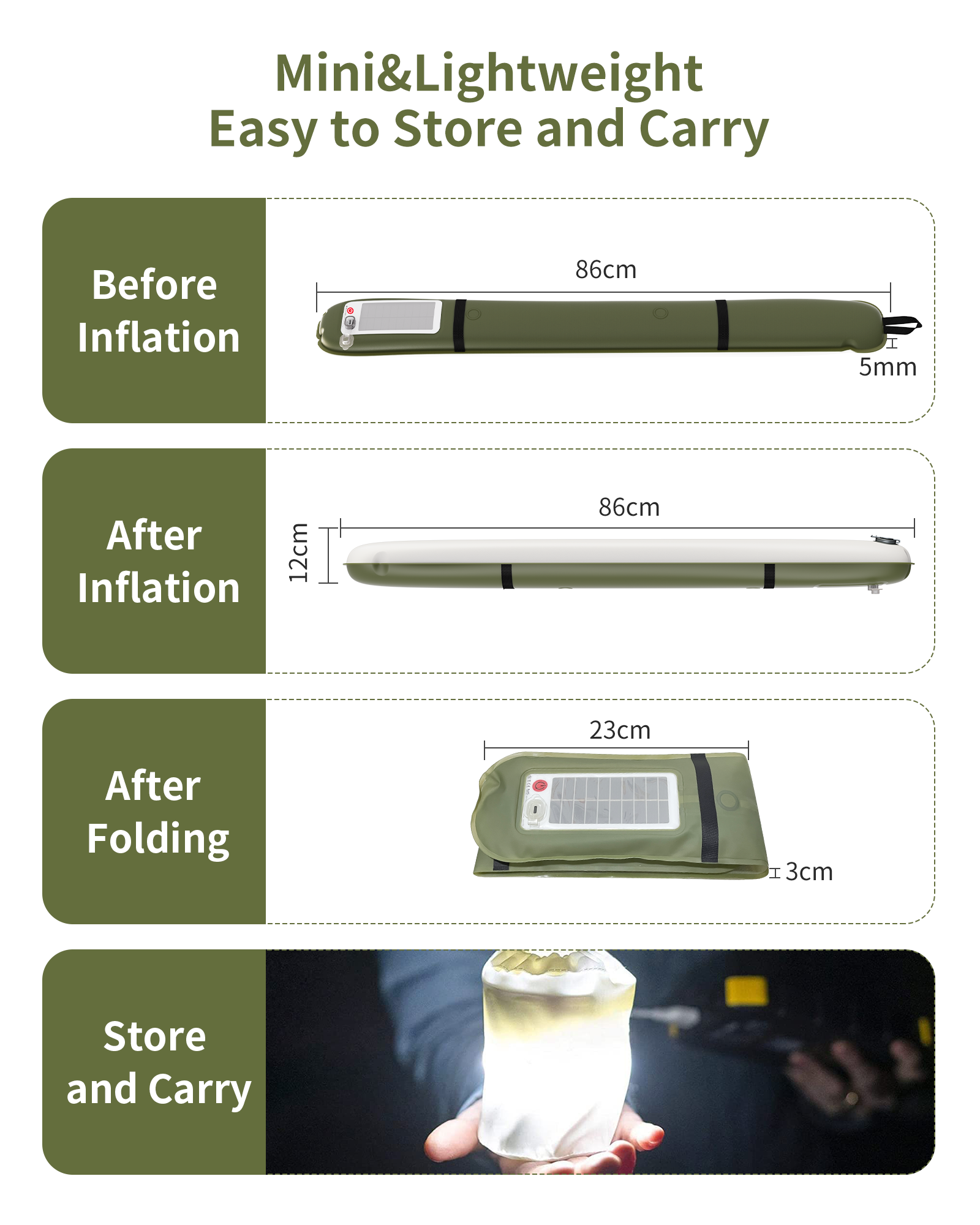 ZTARX Tube-S2.0 Solar & USB Charging Inflatable LED Tube: Versatile Lighting for Outdoor Adventures