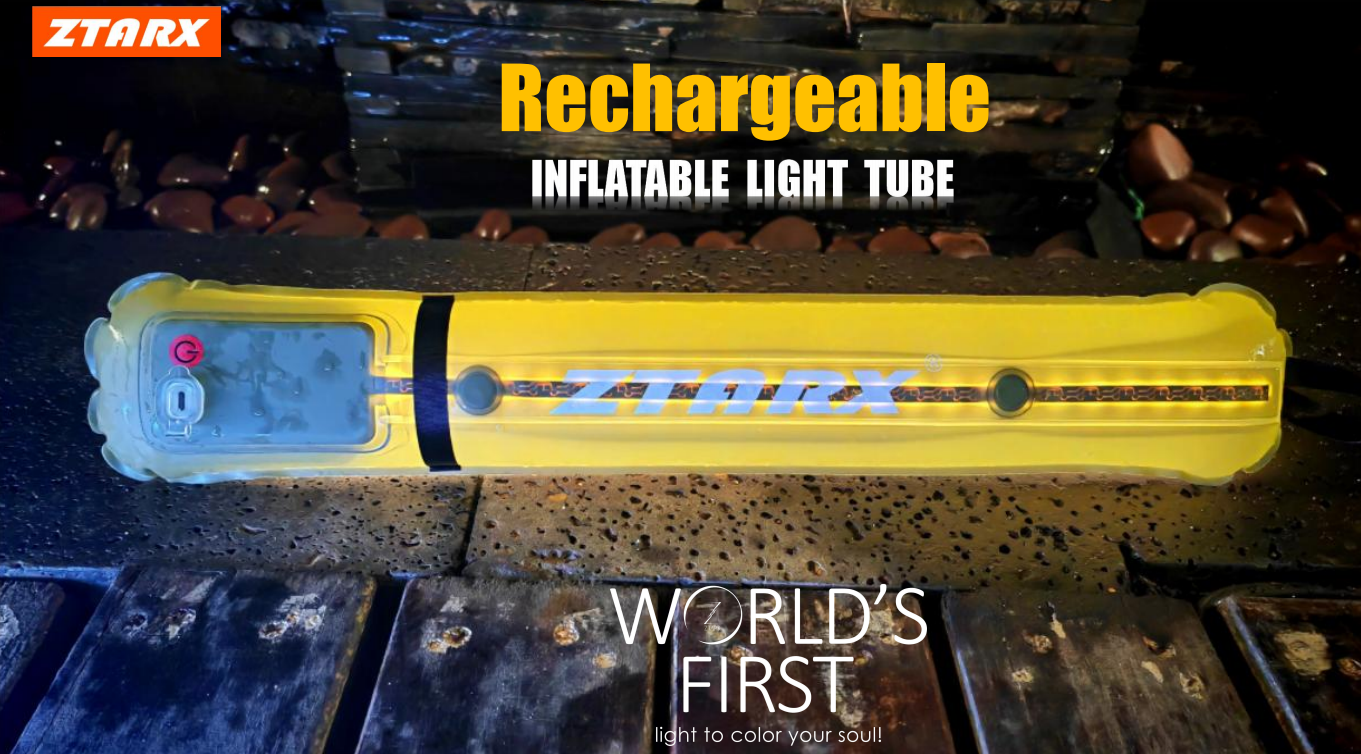 Ztarx Tube-B2.0 Inflatable LED Camping Light: USB Charging, Stepless Dimming, and Waterproof Design
