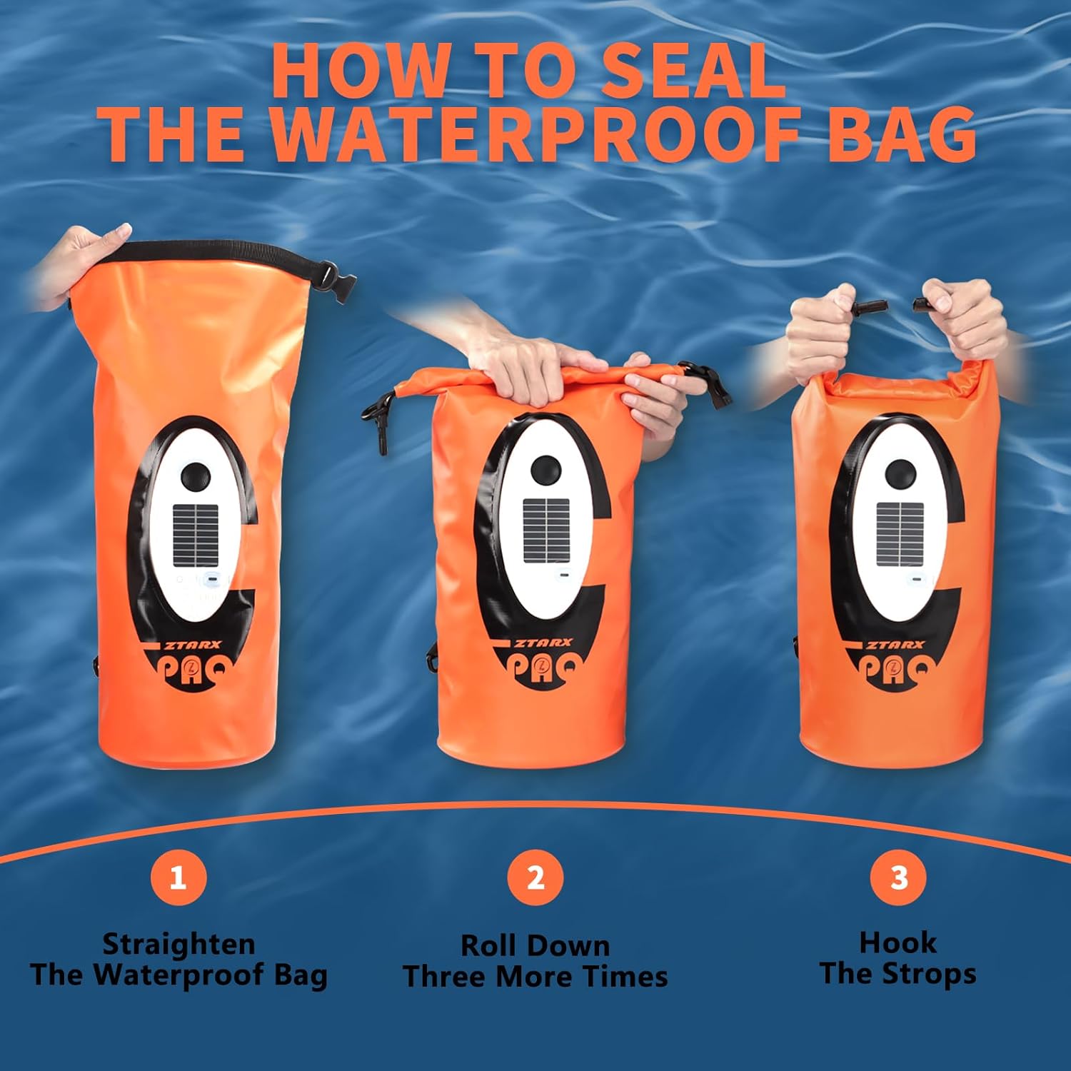 Ztarx S10-CY3-R02 Music Dry Bag Pack Bag (Orange)