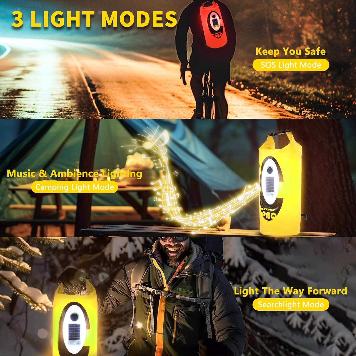 Ztarx S10-CY3-R02 Music Dry Bag Pack Bag (Yellow)