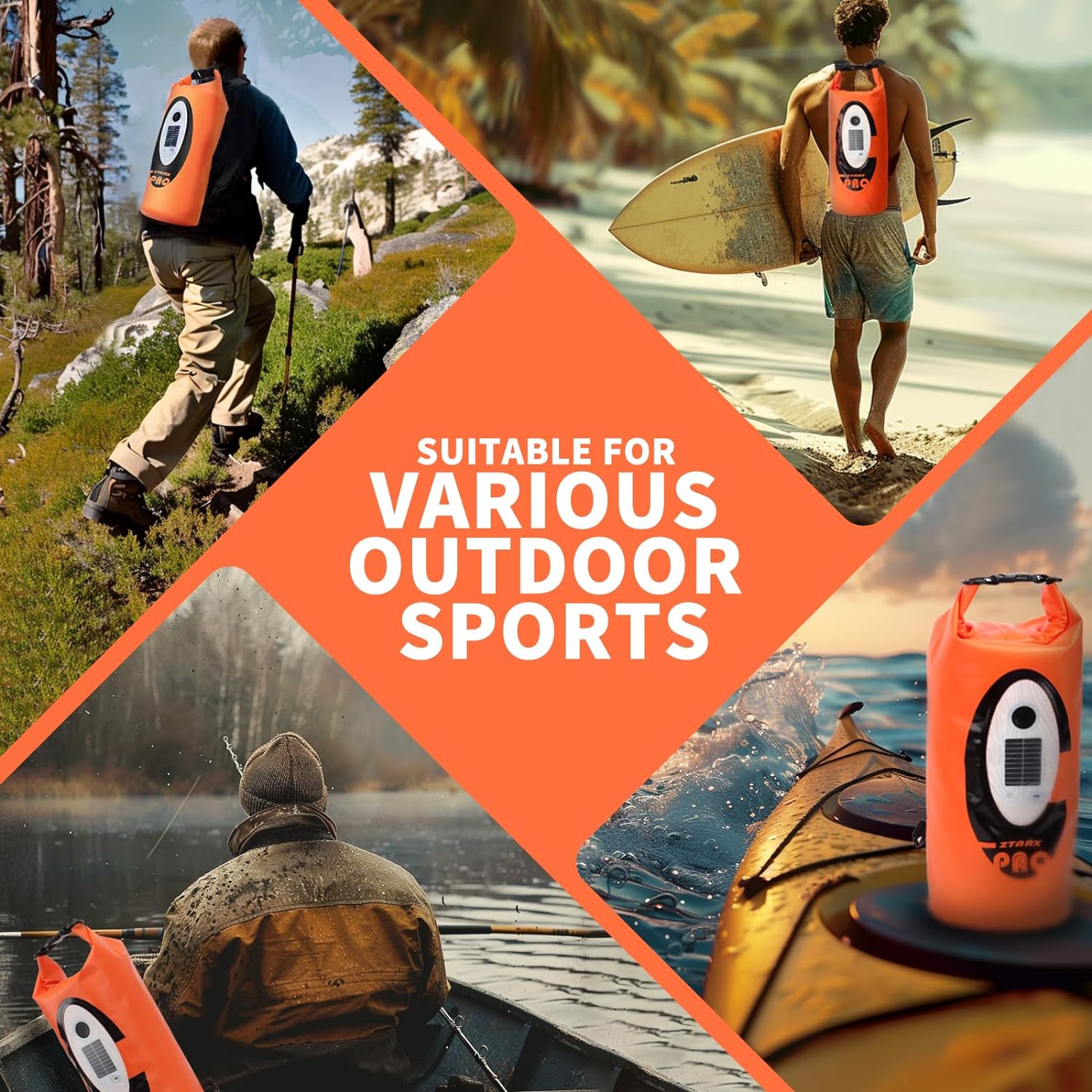 Ztarx S10-CY3-R02 Music Dry Bag Pack Bag (Orange)