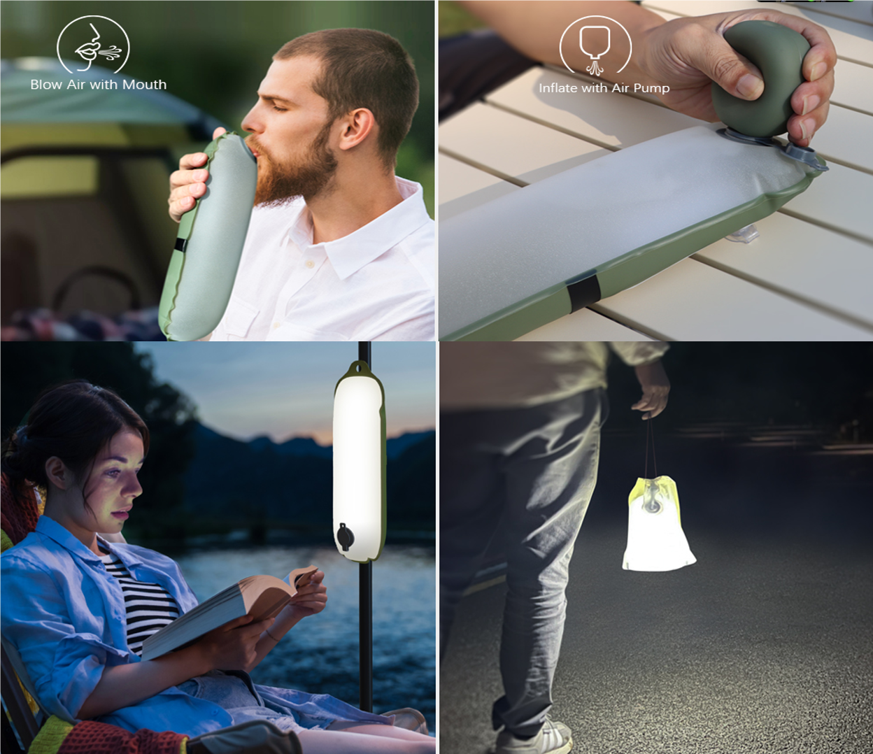 ZTARX Inflatable Battery Charging Tube Capsule Light Versatile Lighting for Outdoor Adventures
