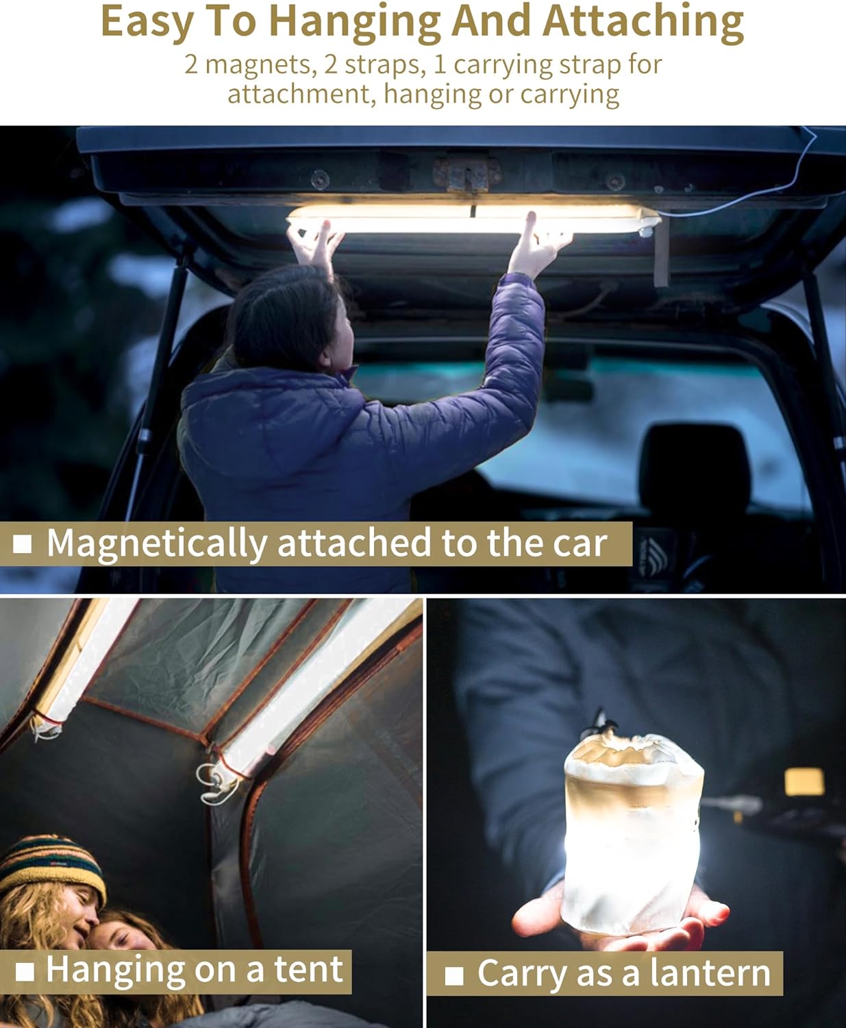 Ztarx Tube-1.0-90K: USB Charging Inflatable LED Camping Light with Patented Design(khaki)