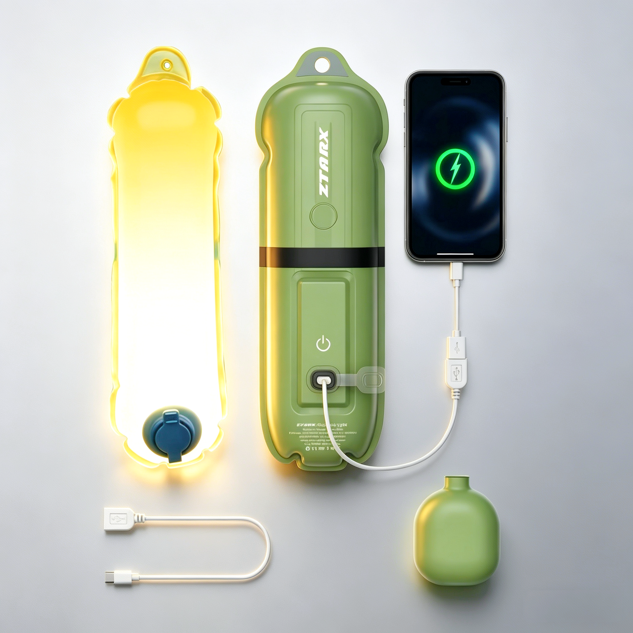 ZTARX Inflatable Battery Charging Tube Capsule Light Versatile Lighting for Outdoor Adventures
