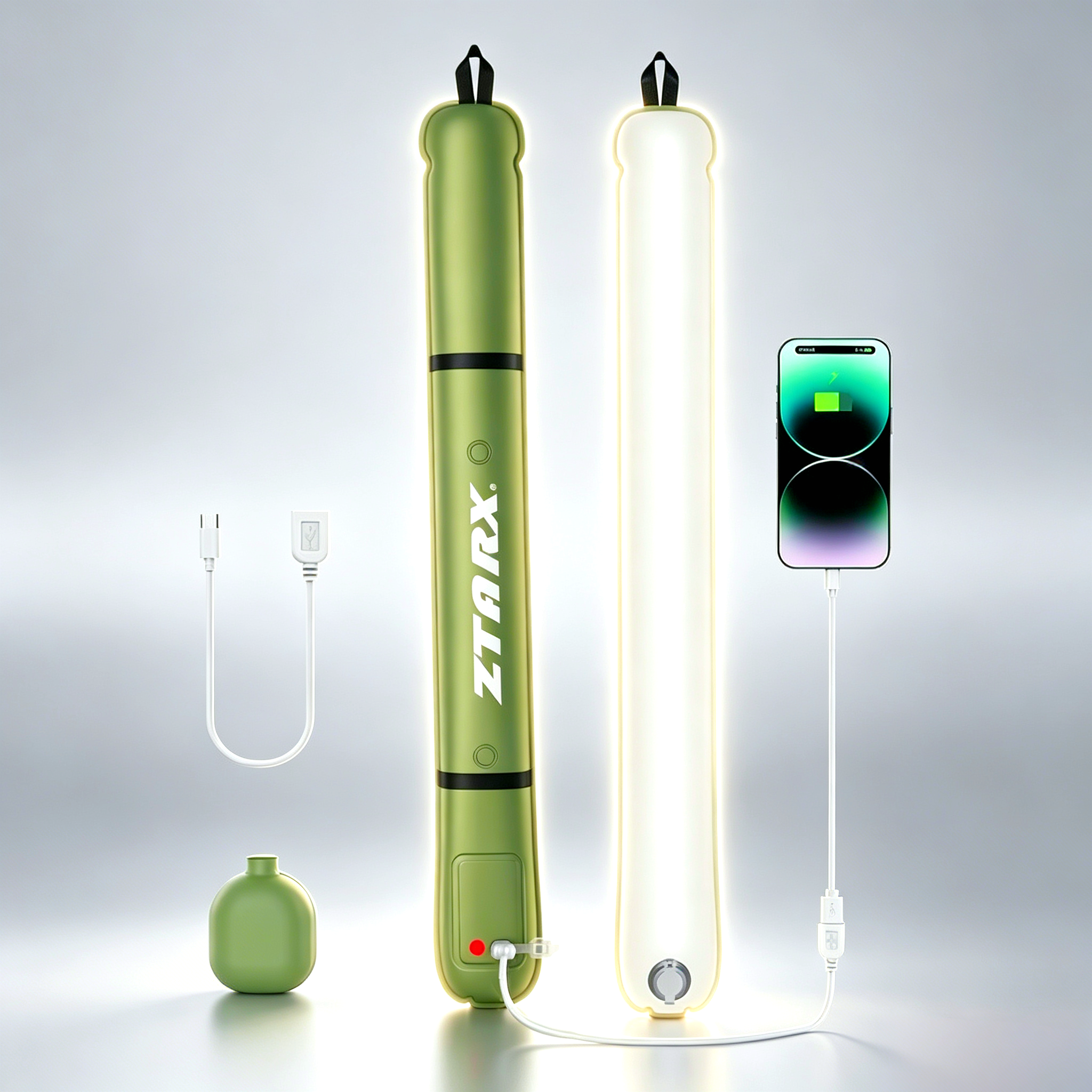 Ztarx Tube-B2.0 Inflatable LED Camping Light: USB Charging, Stepless Dimming, and Waterproof Design