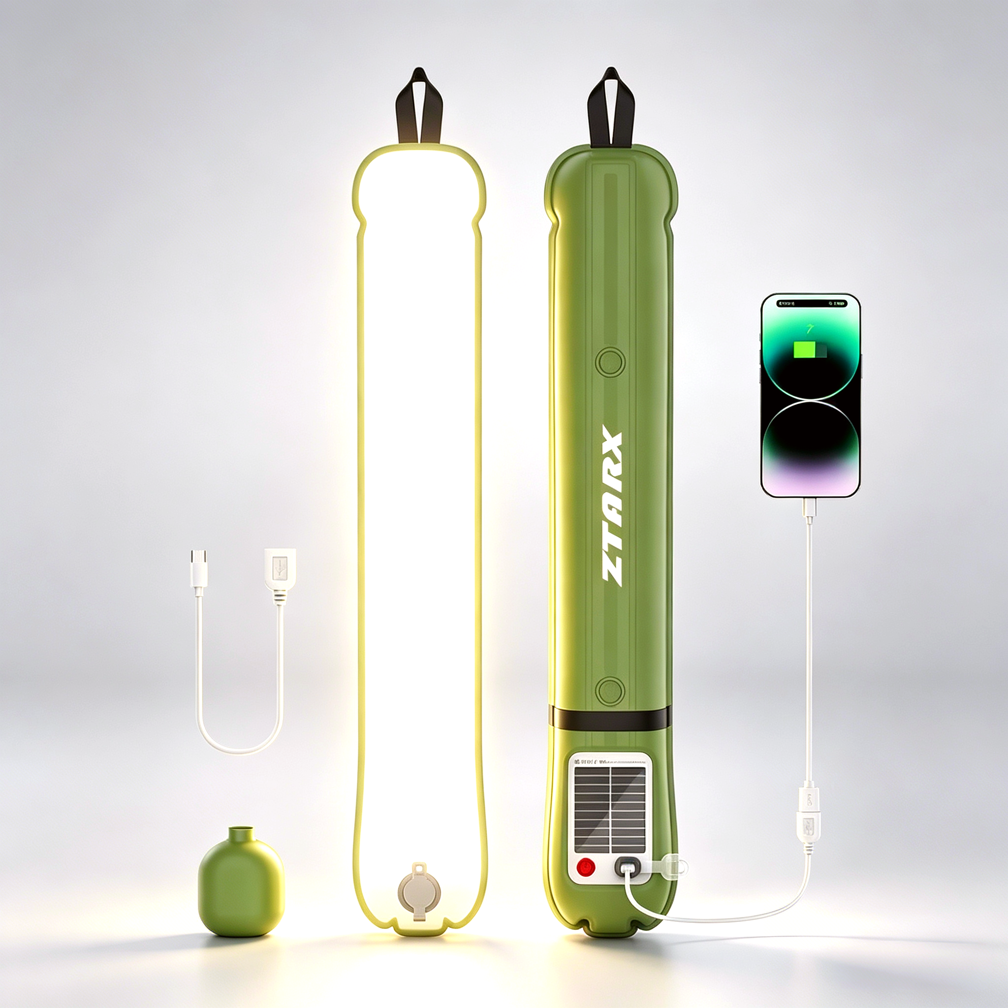 ZTARX S60 Solar & USB Charging Inflatable LED Tube: Versatile Lighting for Outdoor Adventures