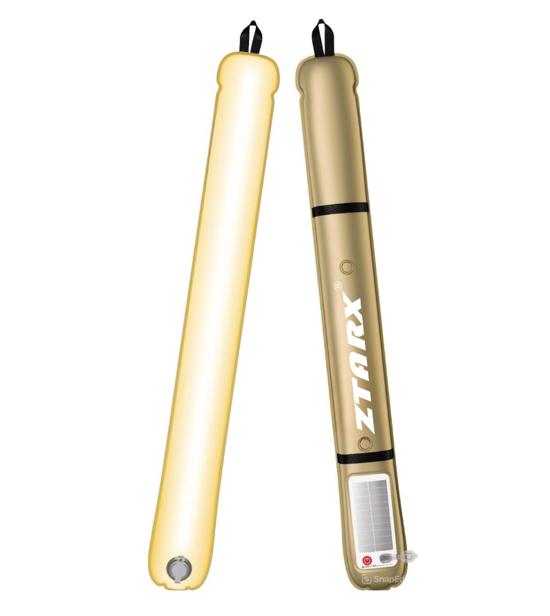 ZTARX Tube-S2.0 （khaki）Solar & USB Charging Inflatable LED Tube: Versatile Lighting for Outdoor Adventures