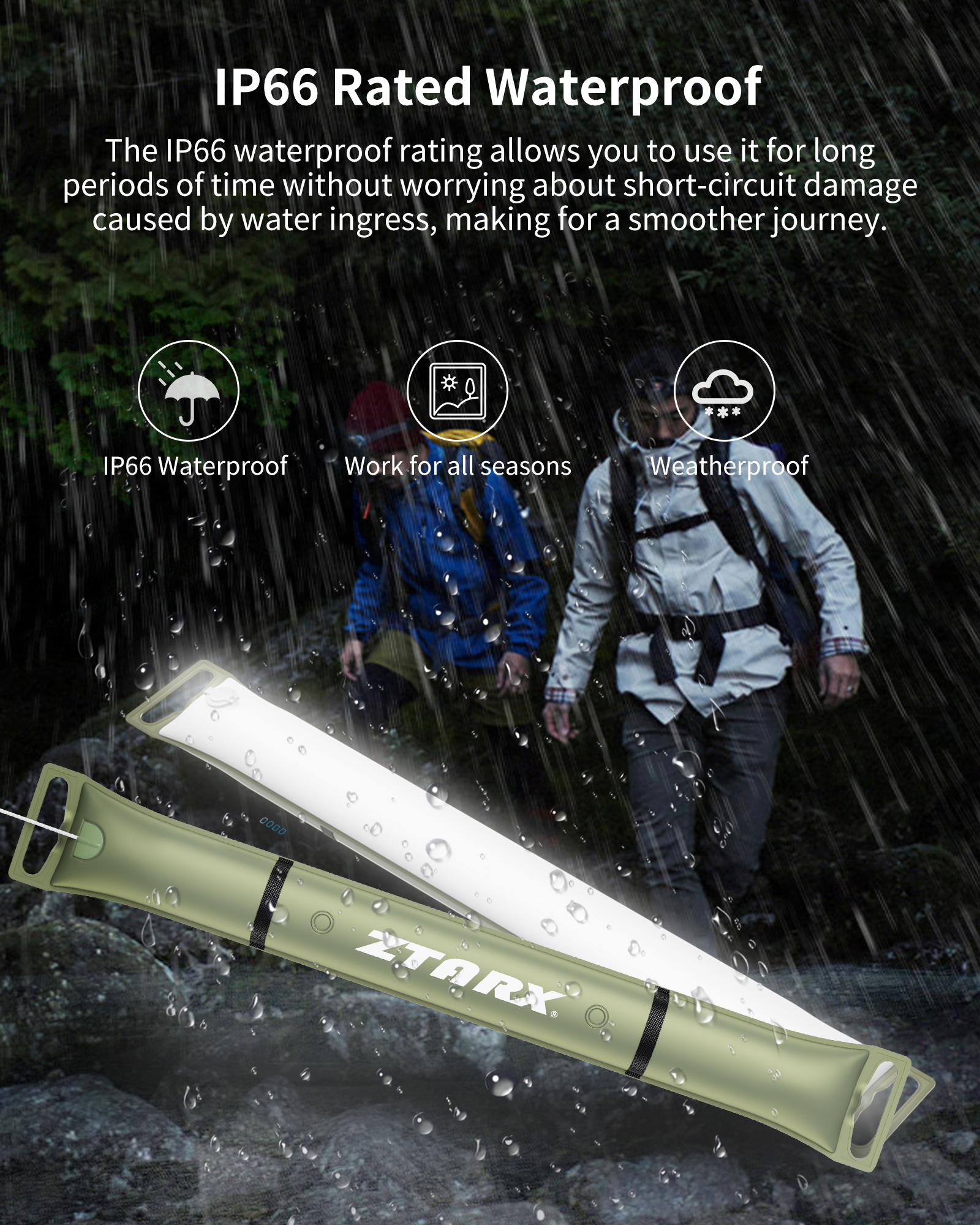 Ztarx Tube-1.0-90: USB Charging Inflatable LED Camping Light with Patented Design