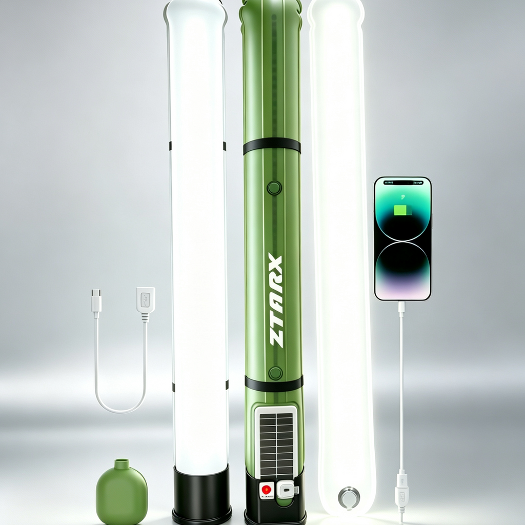ZTARX Solar & USB Charging Inflatable LED Tube: Versatile Lighting
