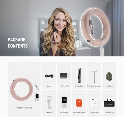 ZTARX Inflatable Dual Color Ring Light GC35R for Photography and Live Streaming