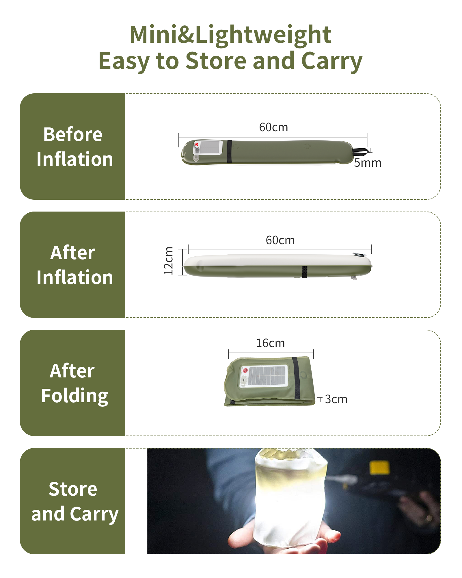ZTARX S60 Solar & USB Charging Inflatable LED Tube: Versatile Lighting for Outdoor Adventures