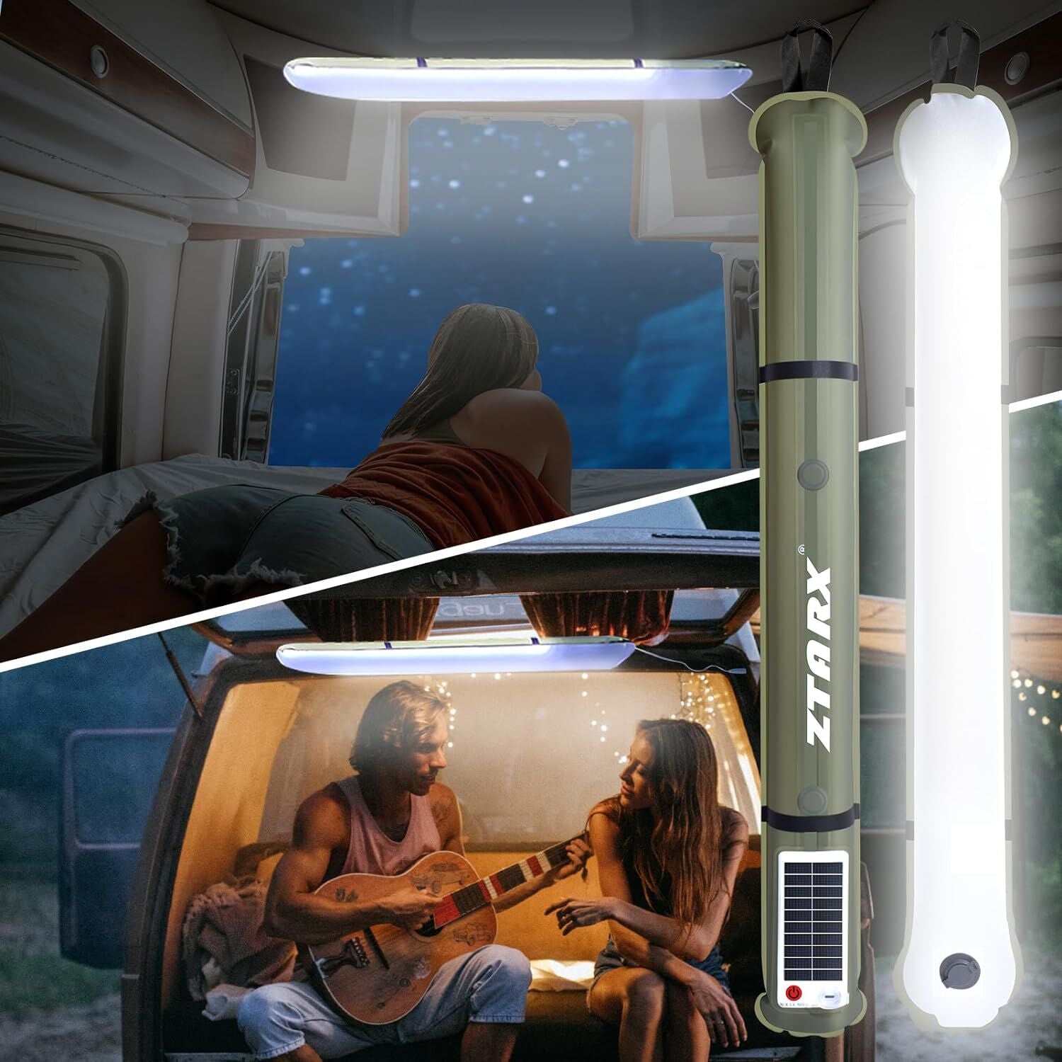 ZTARX Solar & USB Charging Inflatable LED Tube: Versatile Lighting for Outdoor Adventures