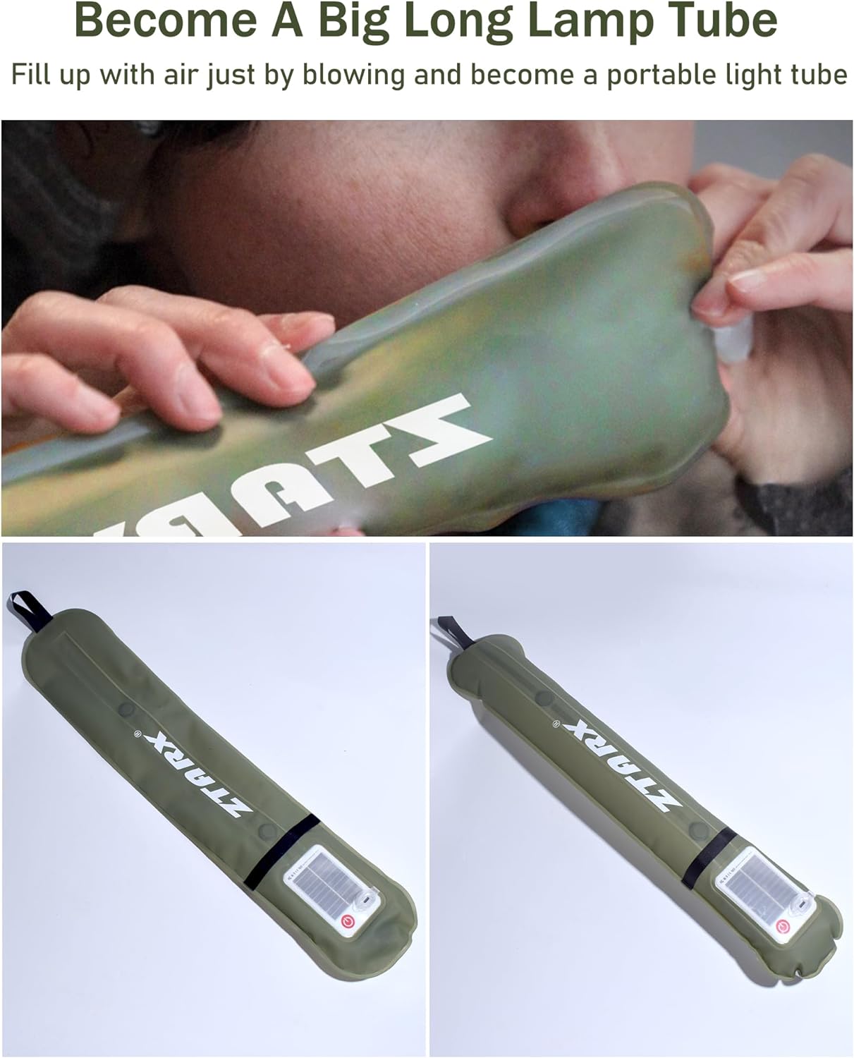 ZTARX S60 Solar & USB Charging Inflatable LED Tube: Versatile Lighting for Outdoor Adventures