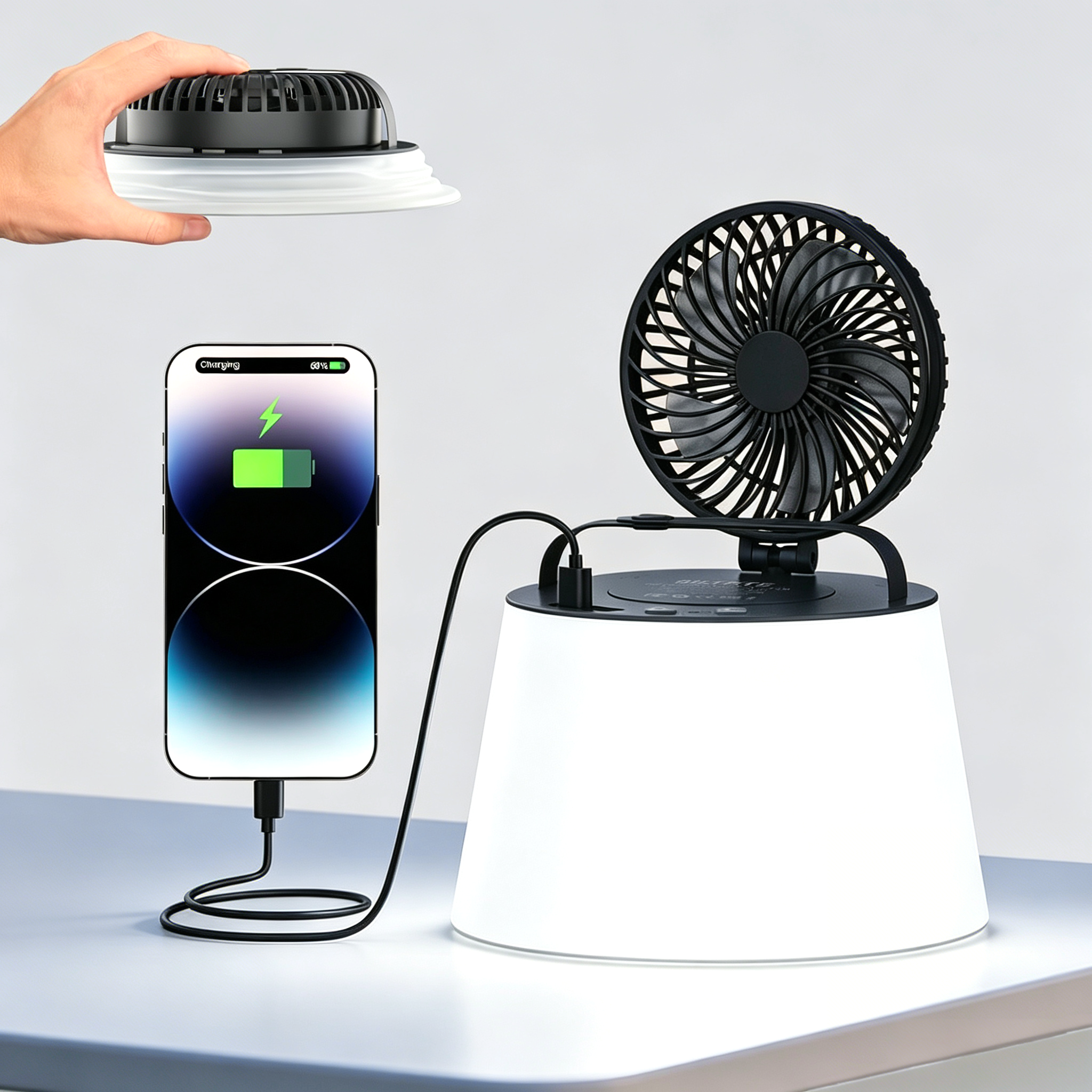 ZTARX Foldable Camping Fan With LED Lantern Portable Camping Gear