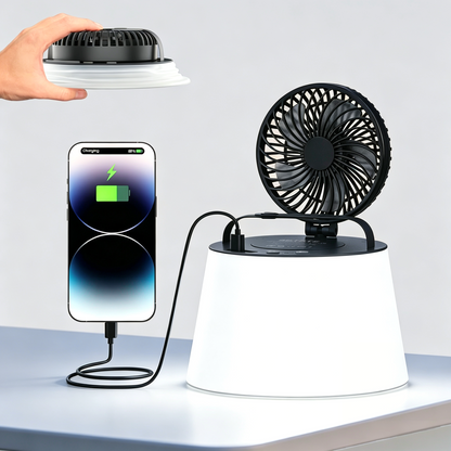 ZTARX Foldable Camping Fan With LED Lantern Portable Camping Gear